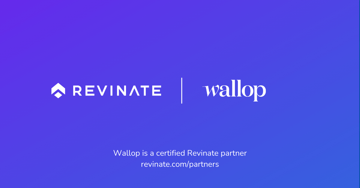 This is a certified partner composite logo showing Revinate and Wallop logos.