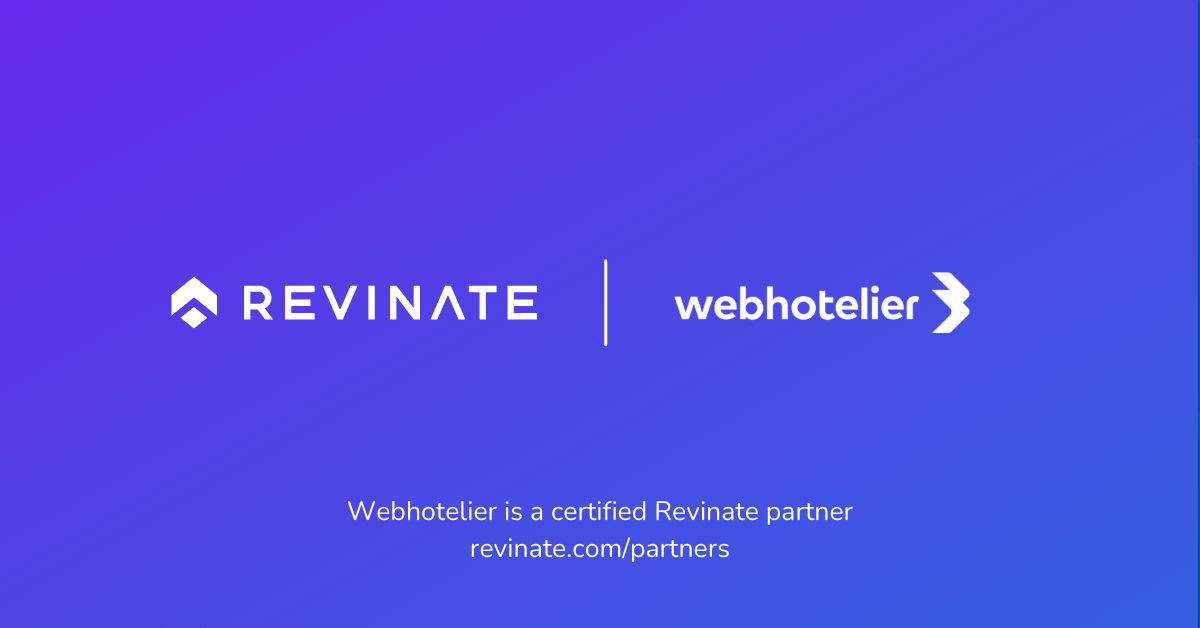 This is a certified partner composite logo showing Revinate and WebHotelier logos.