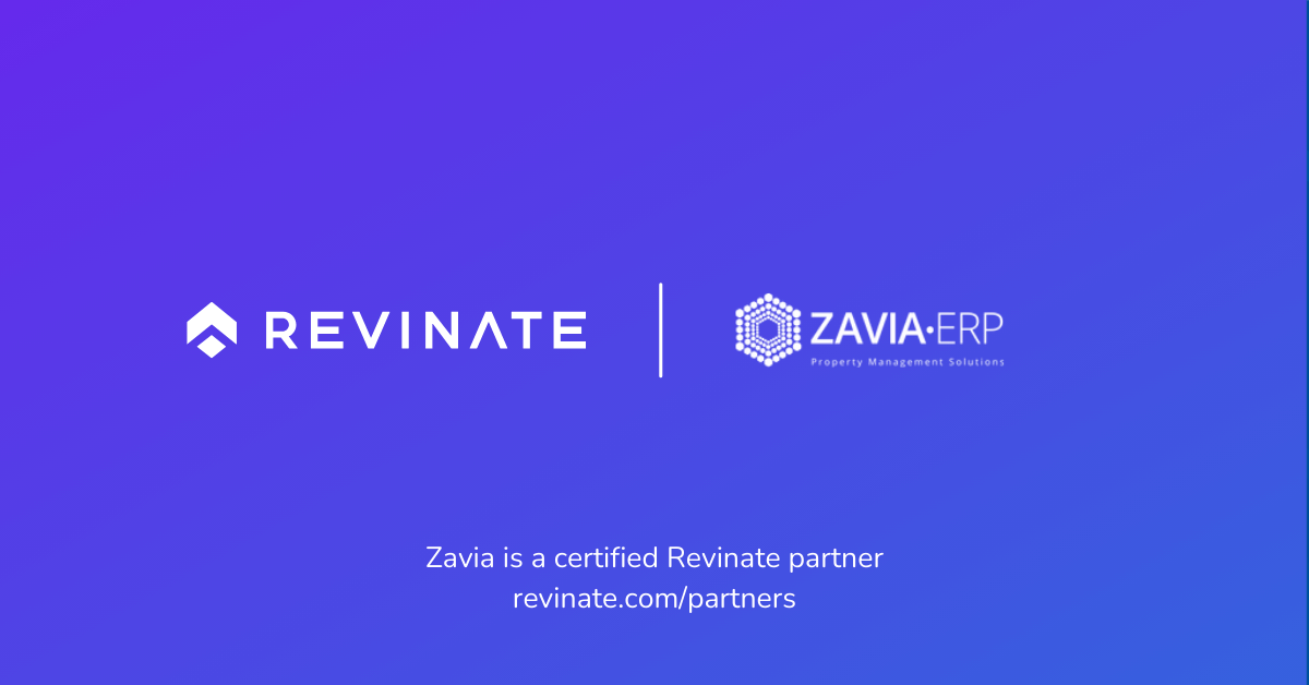 This is a certified partner composite logo showing Revinate and Zavia ERP logos.
