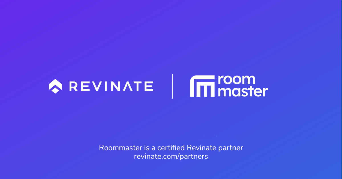 This is a certified partner composite logo showing Revinate and Roommaster logos.
