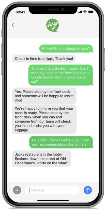 Portola Hotel Ivy phone messages