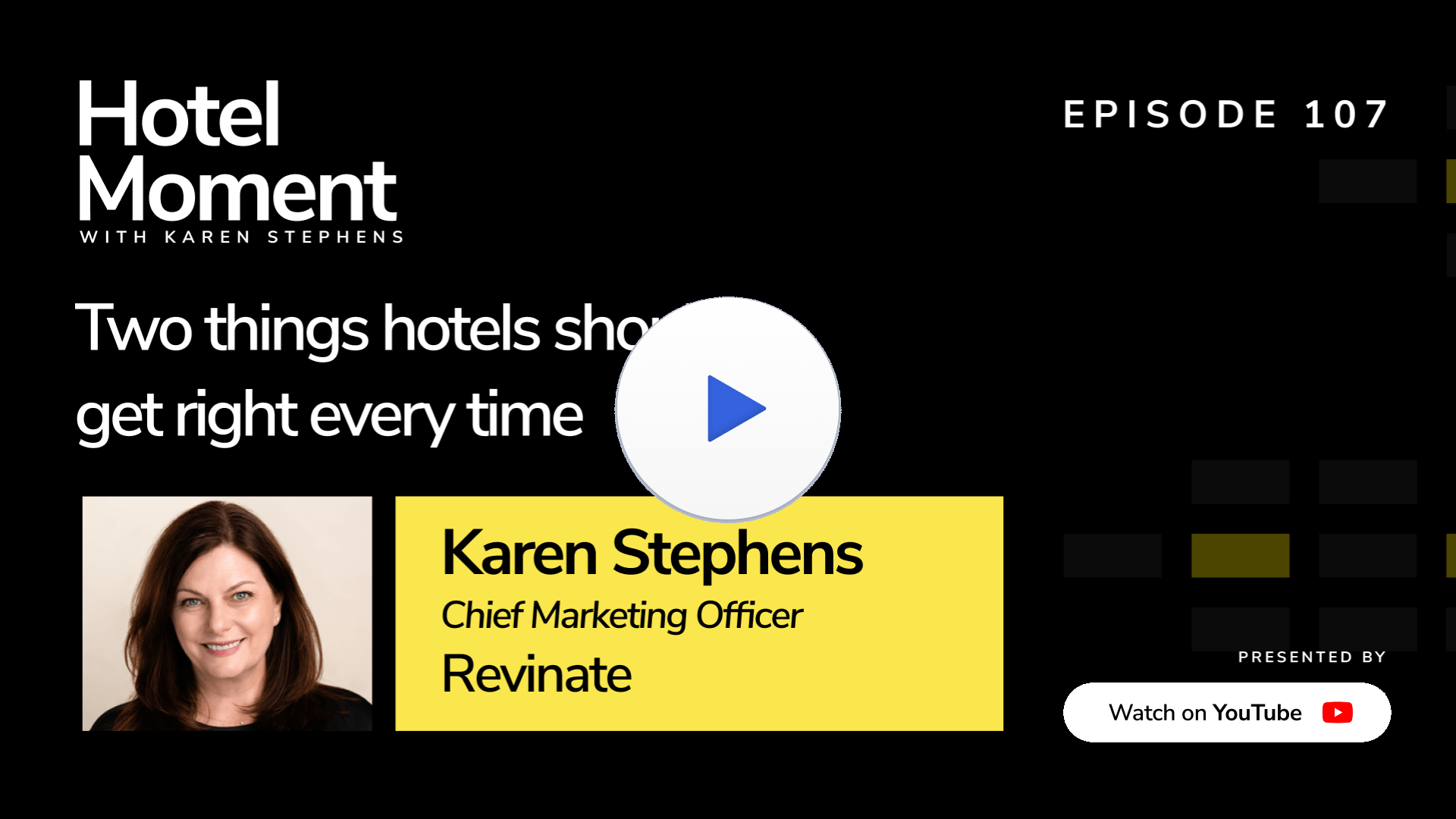 Hotel Moment Episode #107, solo episode with Karen Stephens YouTube thumbnail