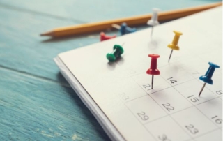 Calendar with pins