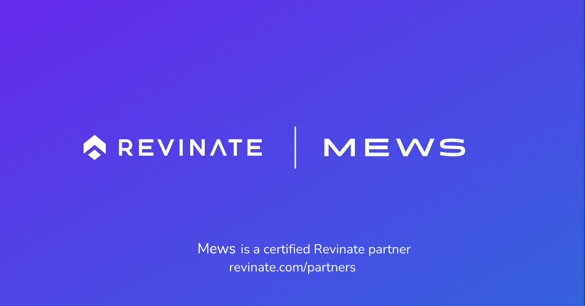 This is a certified partner composite logo showing Revinate and Mews logos.