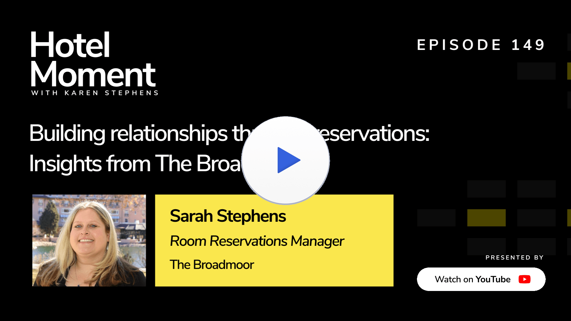 Hotel Moment ep 149 Sarah Stephens. Room Reservations Manager at The Broadmoor YouTube thumbnail