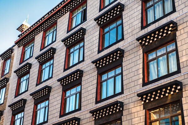 Hotel exterior windows