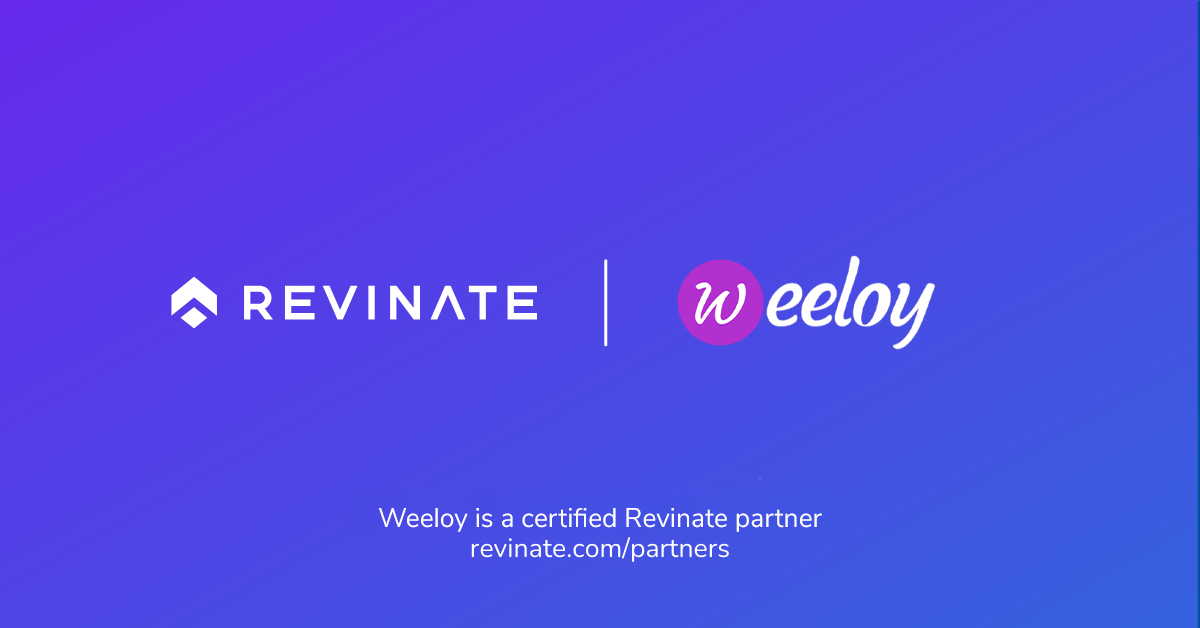 This is a certified partner composite logo showing Revinate and Weeloy logos.