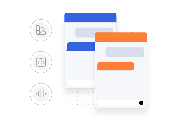 A composite illustrating chat bubbles customized to match colors A composite illustrating chat bubbles customized to match colors