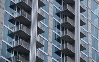 Hotel balconies and windows