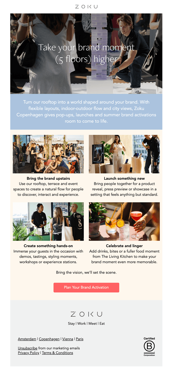 Zoku Copenhagen EMEA campaign of the month (COTM)