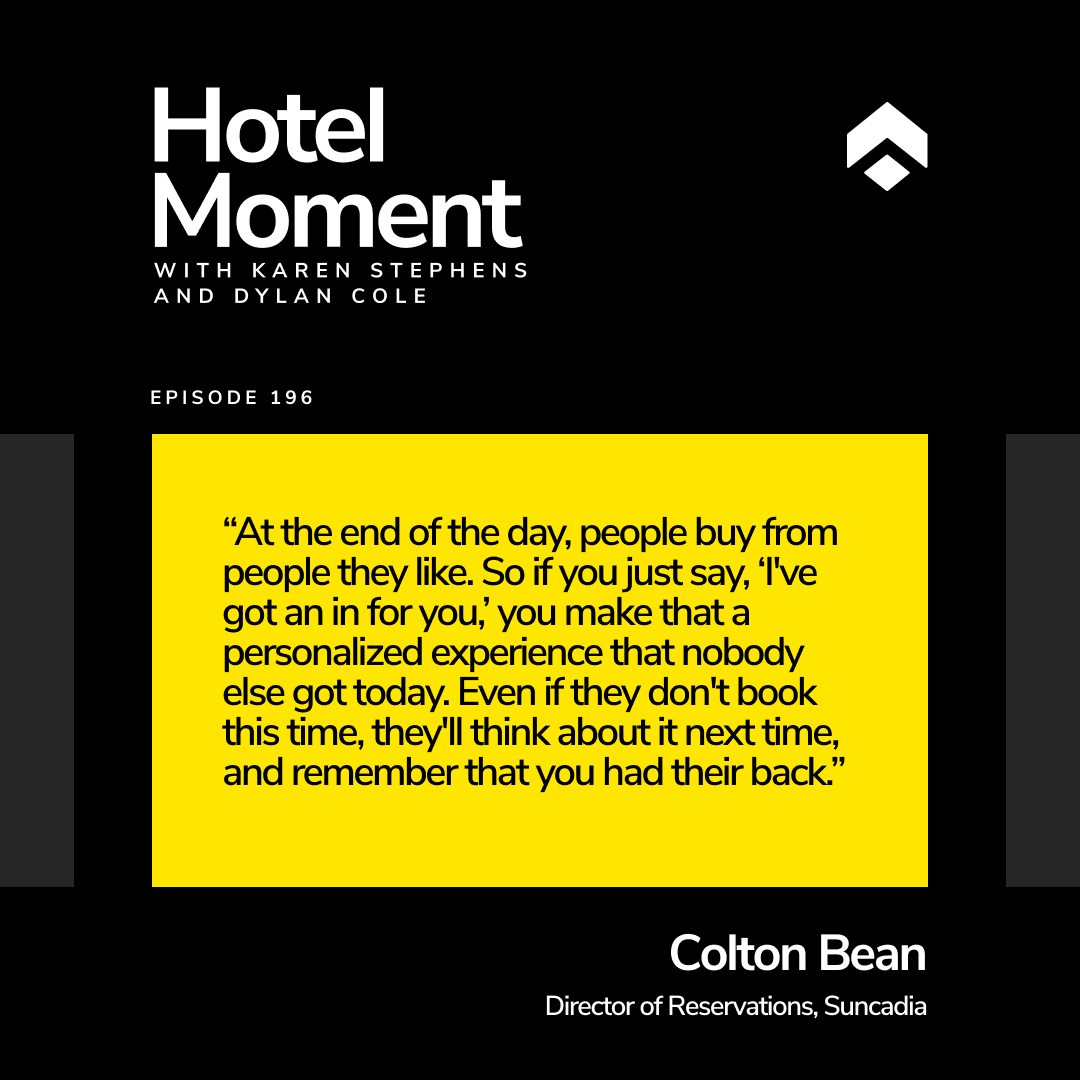 Hotel Moment ep 196 - webinar: The lost art of a reservation call quote