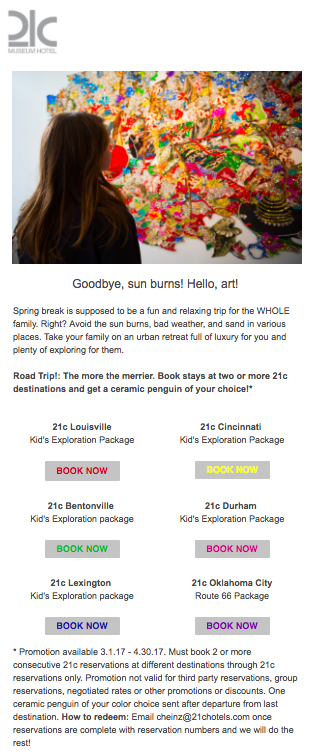 21c museum hotels brand email template