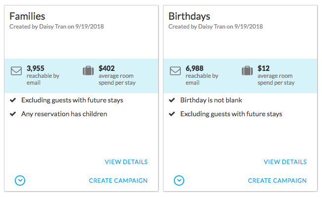 families and birthdays segments